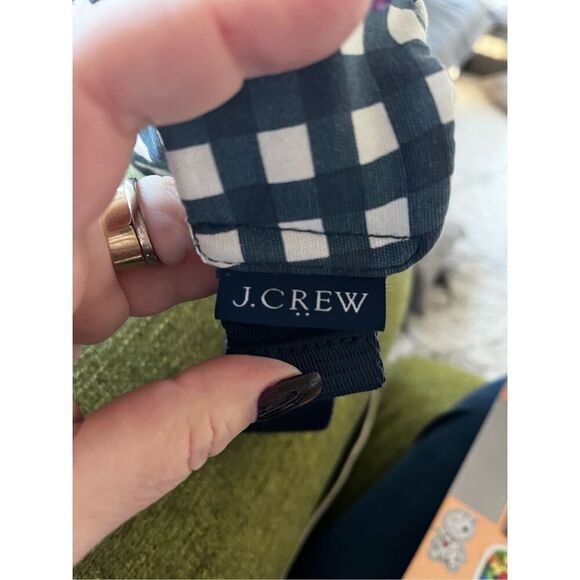 J. Crew Blue Gingham Ruffled Belt Bag NWOT - Picture 5 of 5